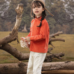 VAUVA Vauva FW23 - Girls Embroidered Collar Long Sleeve Shirt (Red) Shirt