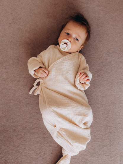 Muslin Knotted Kimono Gown (GOTS)