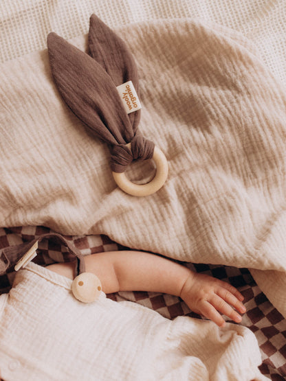 Muslin Ears With Wooden Ring (GOTS)