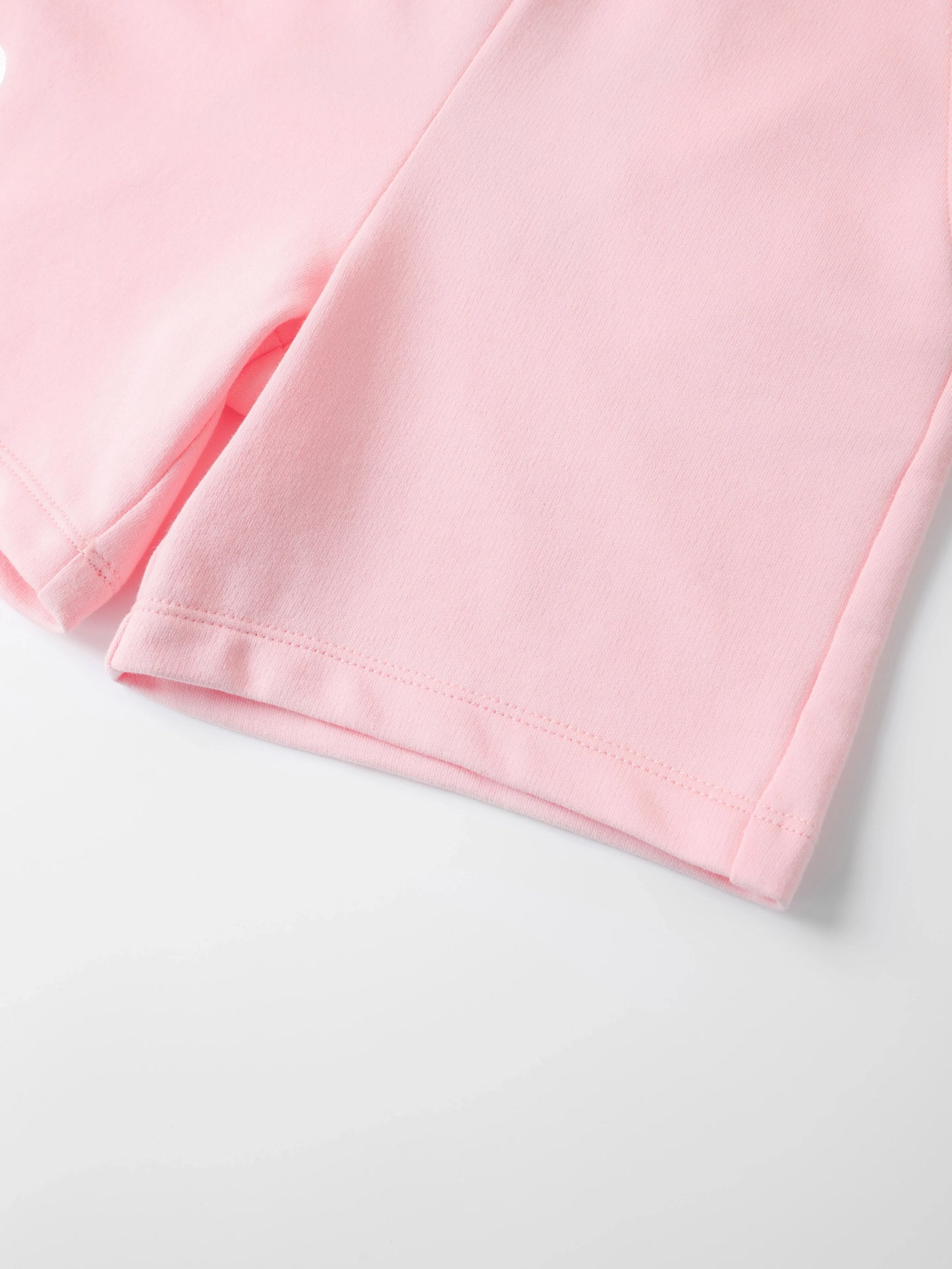 Girls Blush Pink Embroidery Sweat Shorts