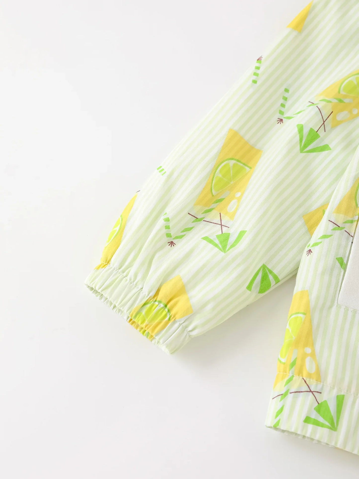 Kid All-Over Lemon Tea Print Zipped Bomber Jacket