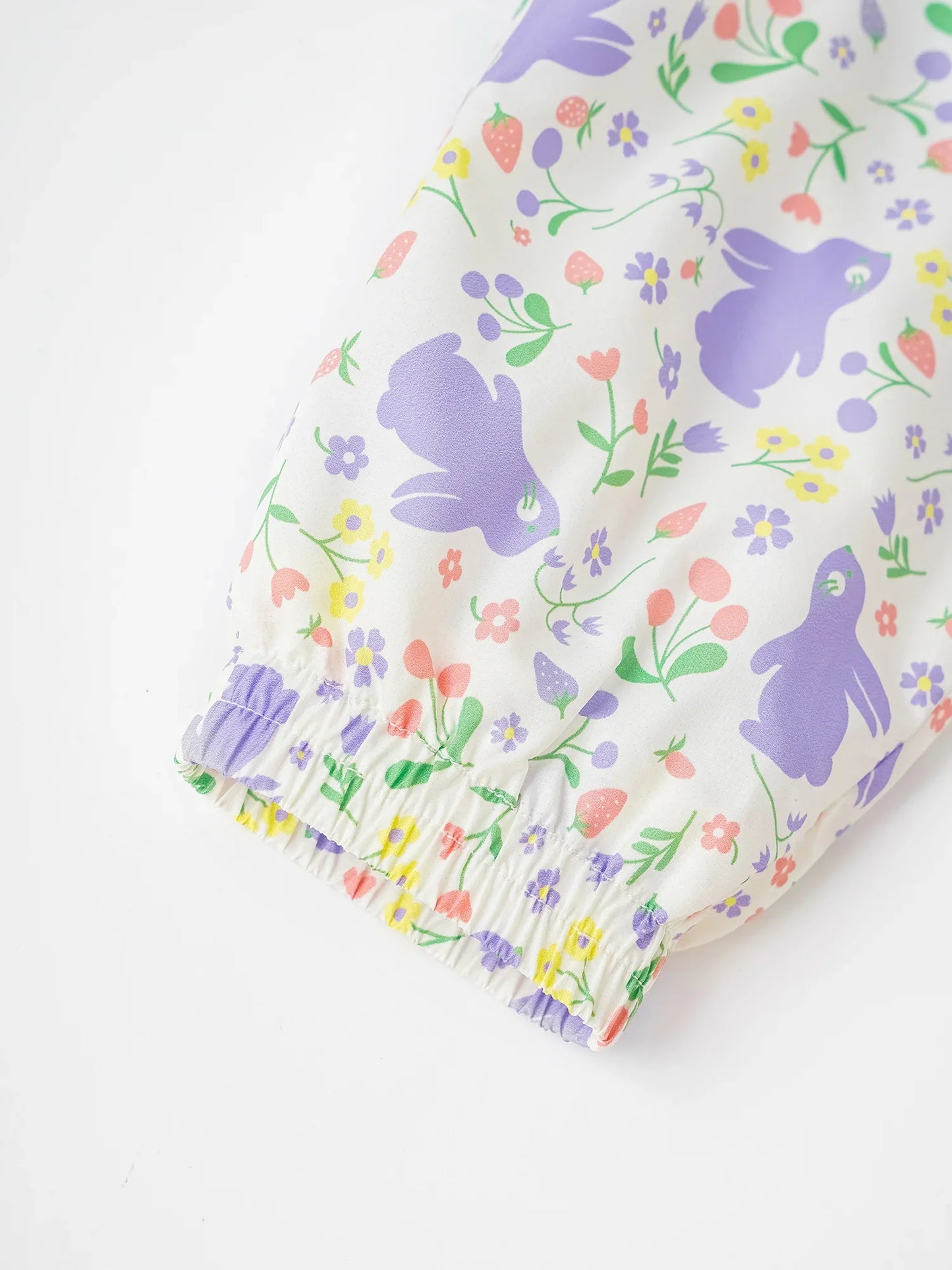 Girls All-Over Bunny Print Frills Zipped Windbreaker