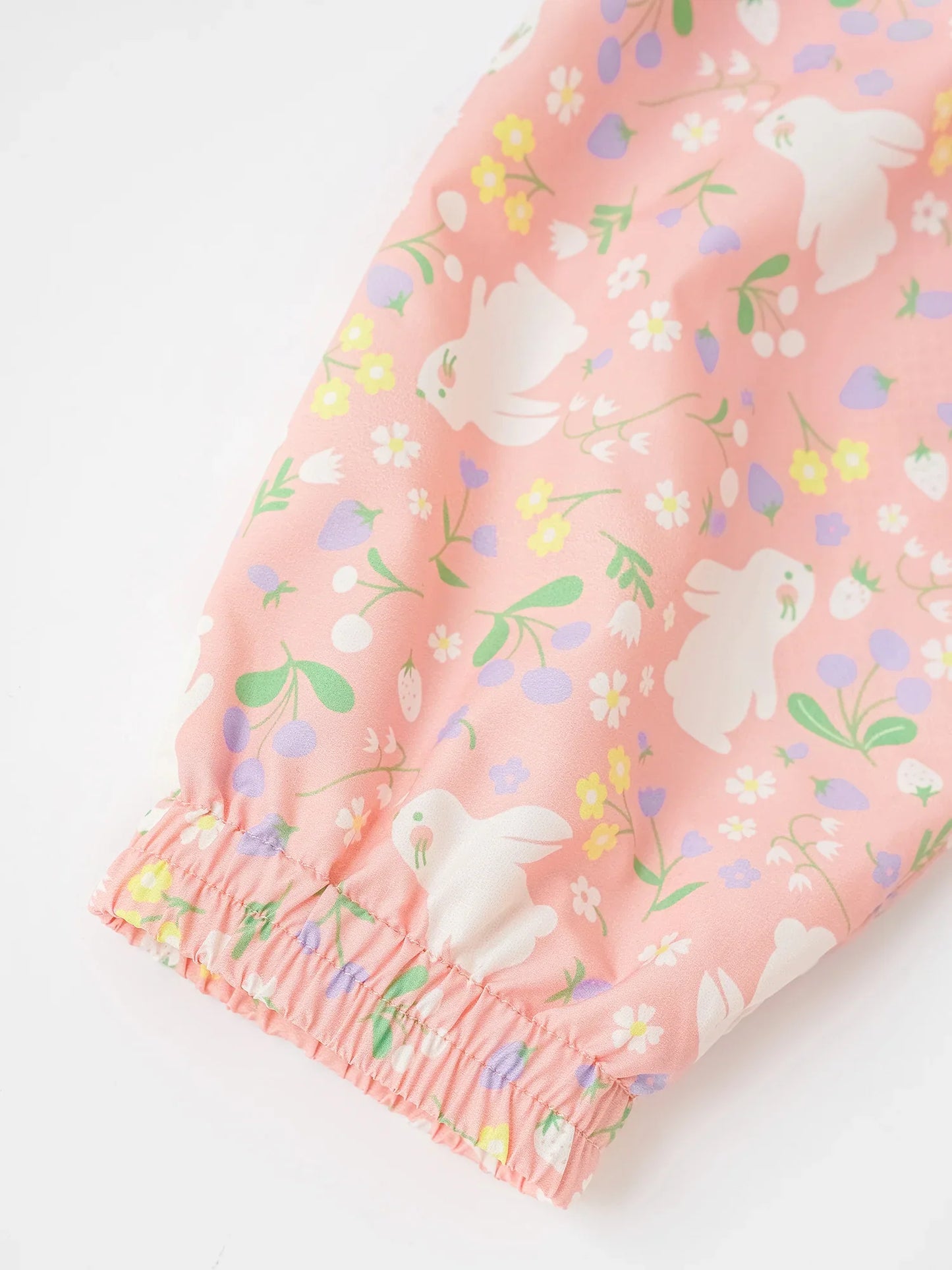 Girls All-Over Bunny Print Frills Zipped Windbreaker
