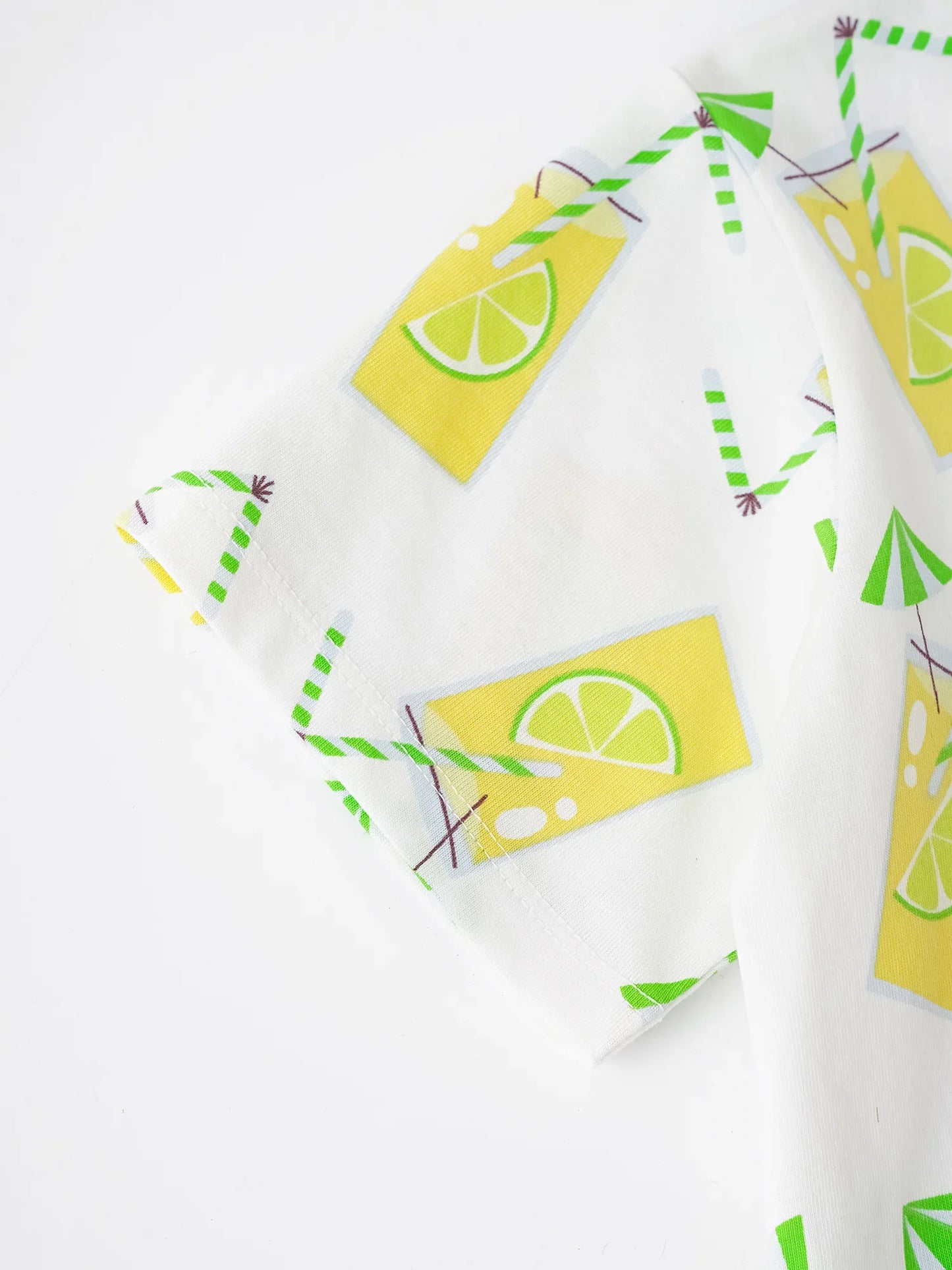 Boys Short Sleeve All-Over Lemon Tea Print Pocket Tee