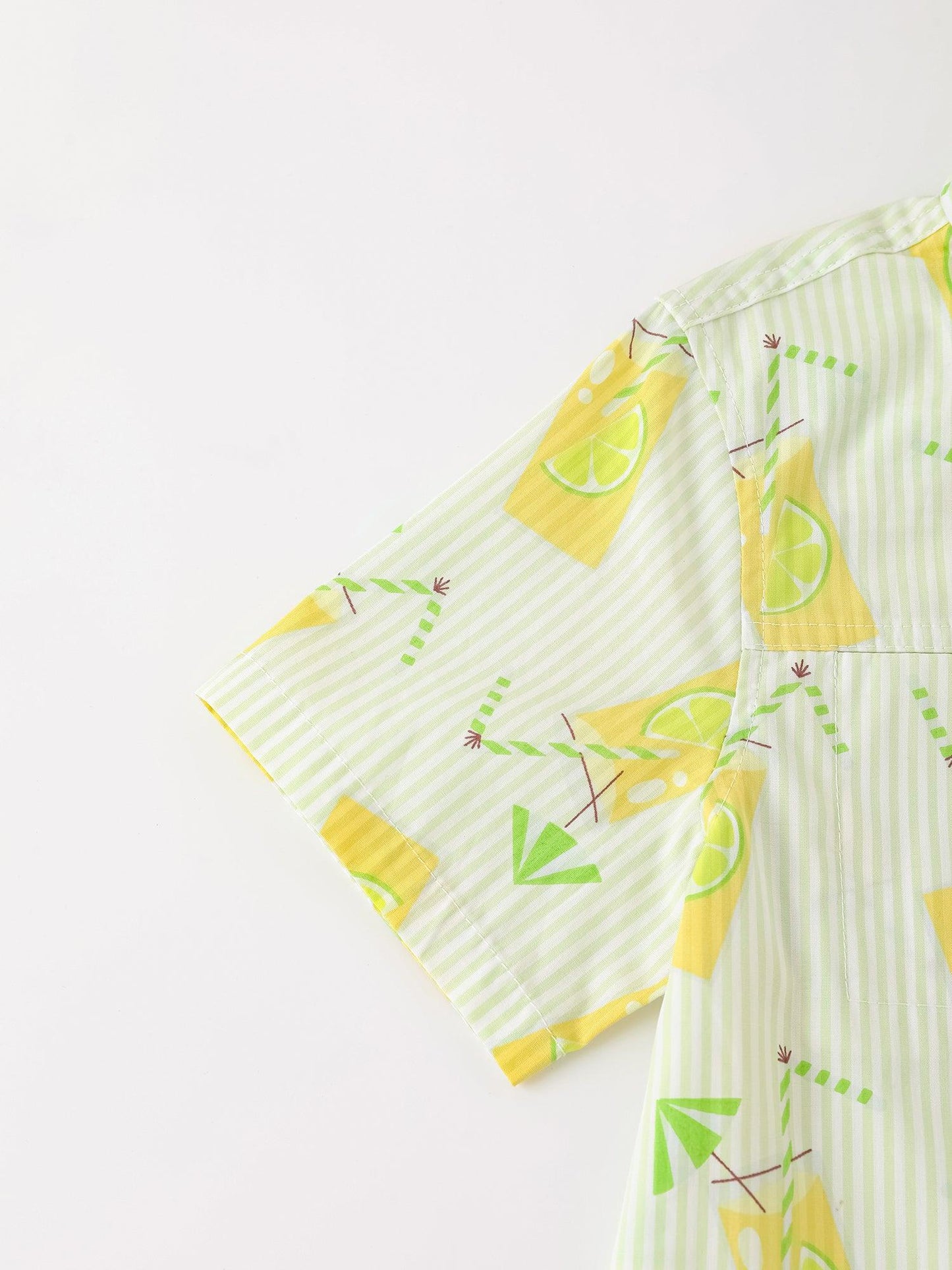 Boys Short Sleeve All-Over Lemon Tea Print Shirt