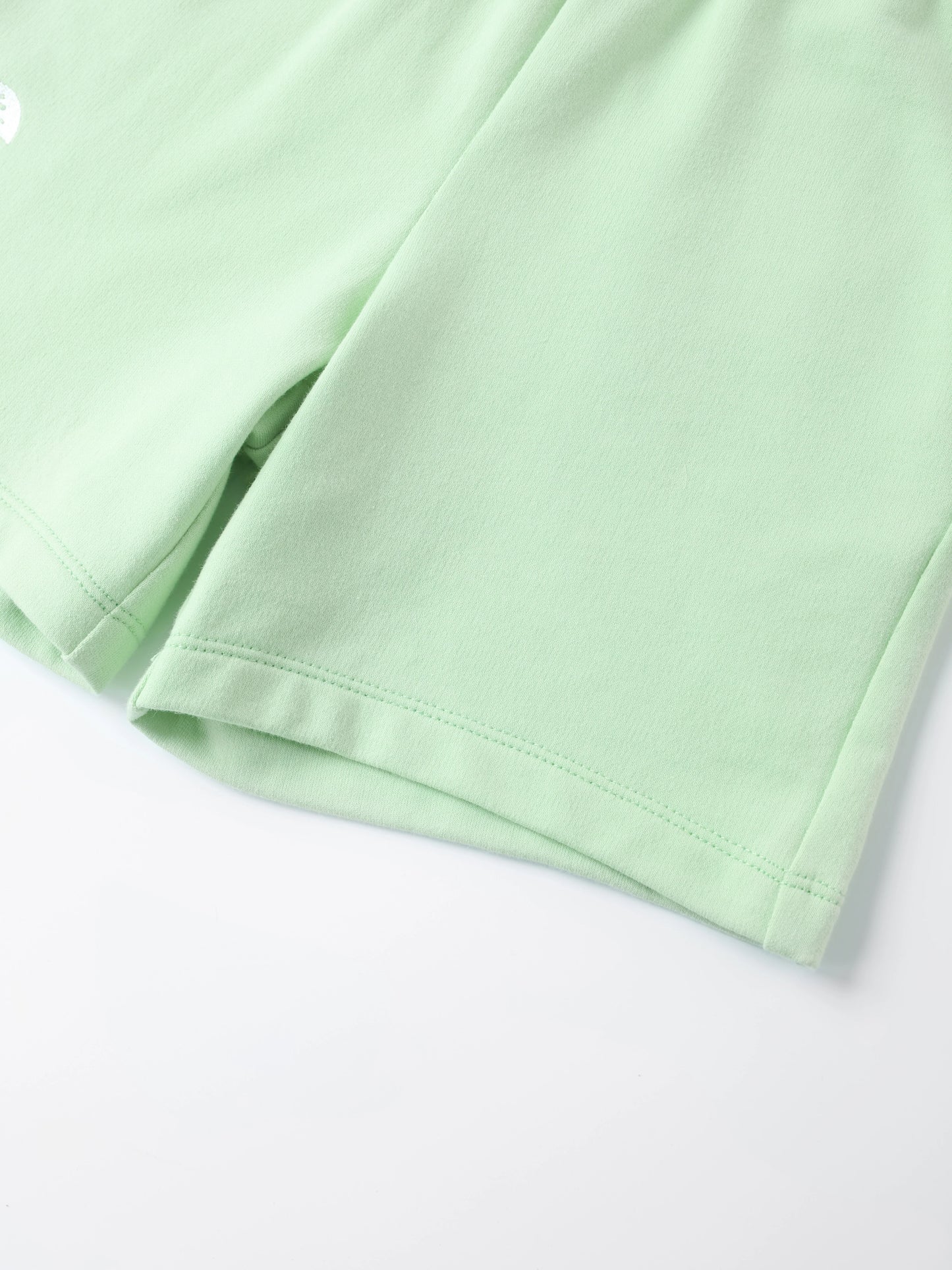 Boys Mint Green Embroidery Sweat Shorts