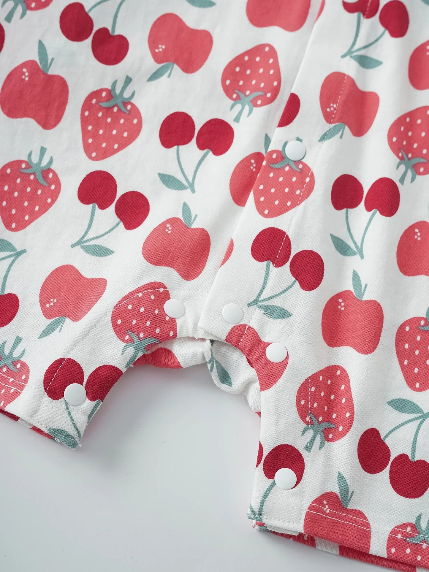 Baby Peter Pan Collar Short Sleeve All-Over Berries Print Romper