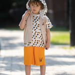 VAUVA Vauva SS23 Safari - Boys Leopard Print Cotton Short Sleeve Jacket (Khaki) Coat & Jacket