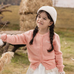 VAUVA Vauva FW23 - Girls Lace Cotton Cashmere Cardigan (Pink) Coat & Jacket