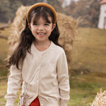 VAUVA Vauva FW23 - Girls Lace Cotton Cashmere Cardigan (White)