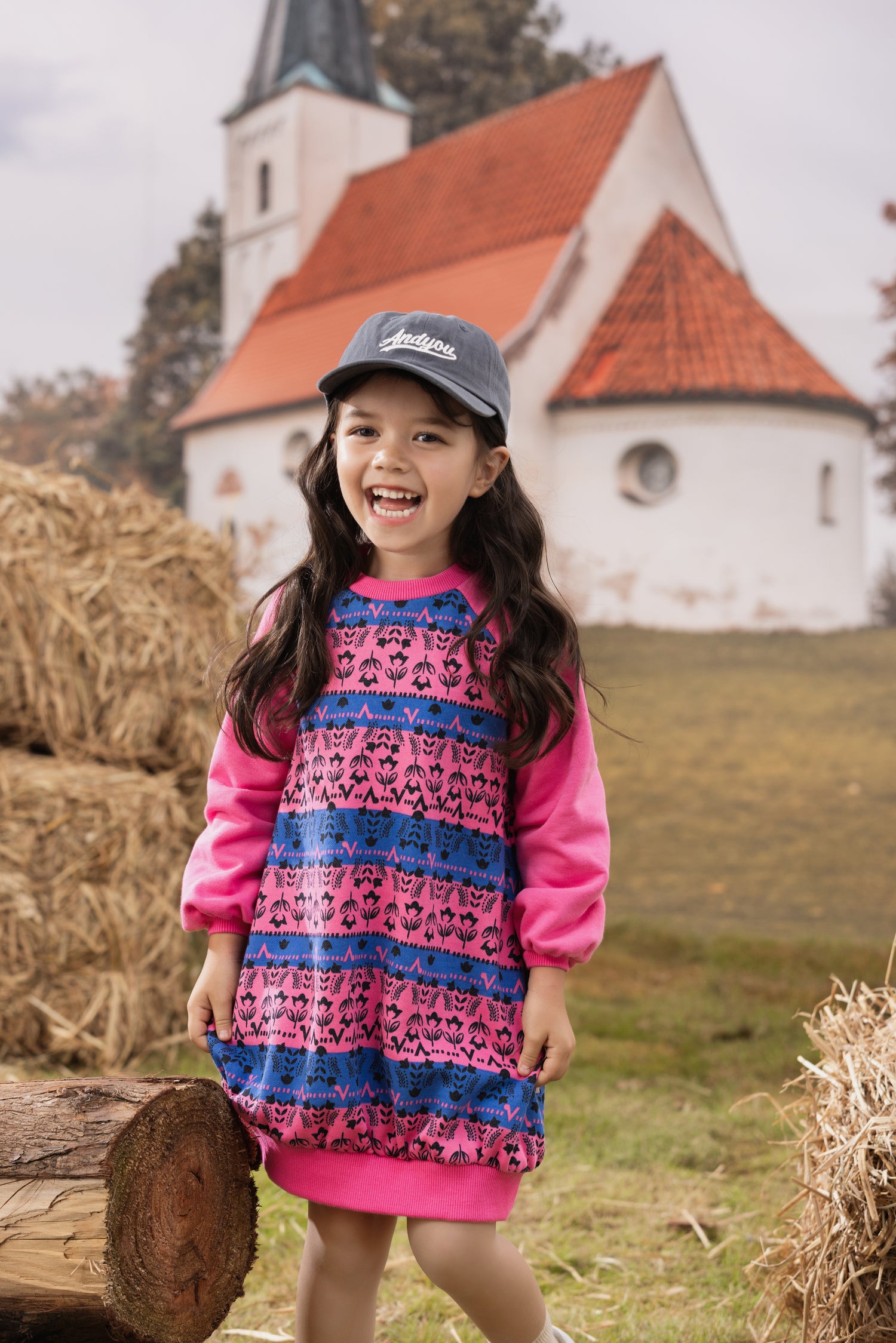 VAUVA Vauva FW23 - Girls Organic Cotton Long Sweatshirt (Rose Pink) Sweatshirt