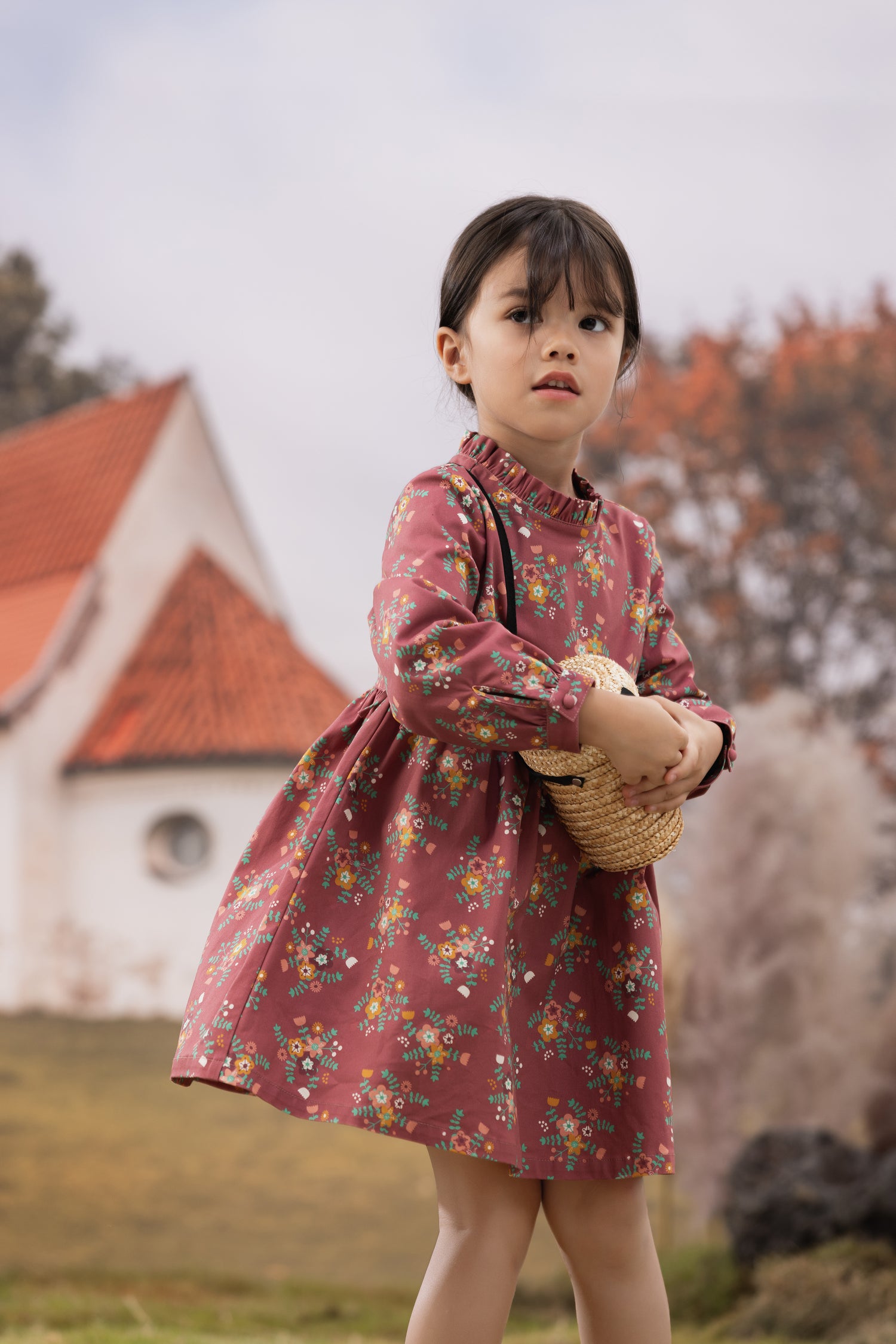 VAUVA Vauva FW23 - Girls Red Floral Dress Dress