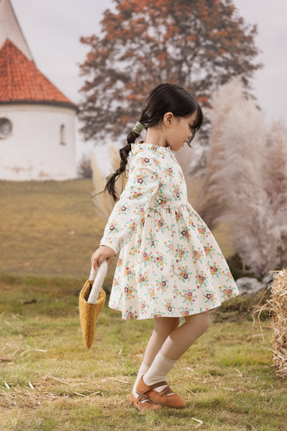 VAUVA Vauva FW23 - Girls White Floral Dress Dress