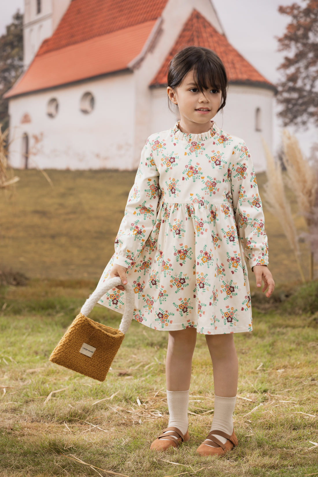 VAUVA Vauva FW23 - Girls White Floral Dress Dress