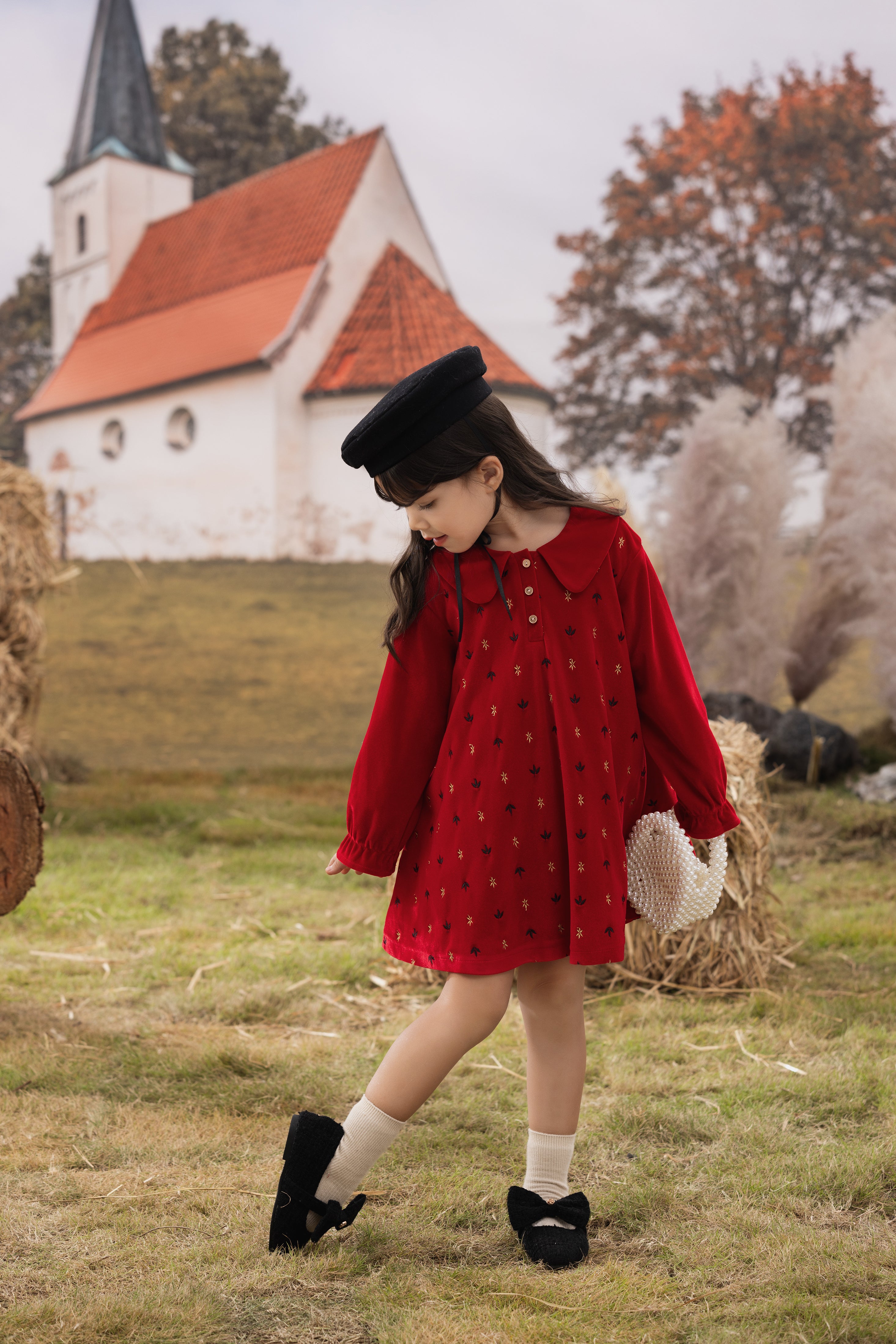 VAUVA Vauva FW23 - Girls Corduroy Long Sleeve Dress Dress