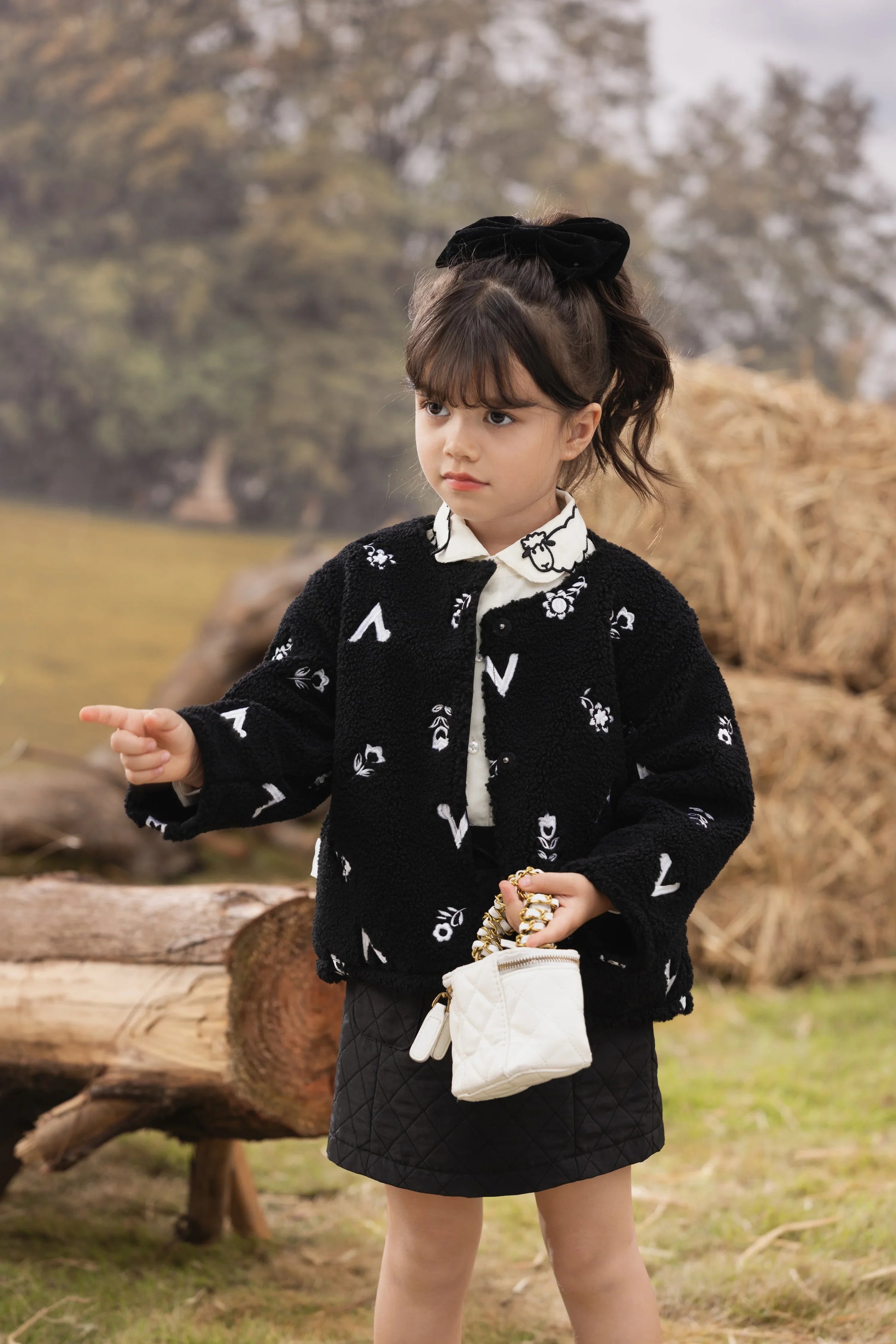 VAUVA Vauva FW23 - Girls Long Sleeve Reversible Coat (Black) Coat & Jacket