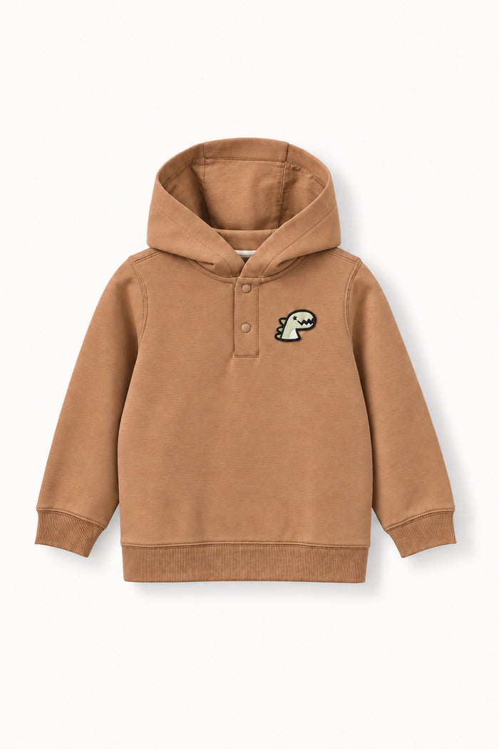Boys Dino Badge Back Logo Hoodie