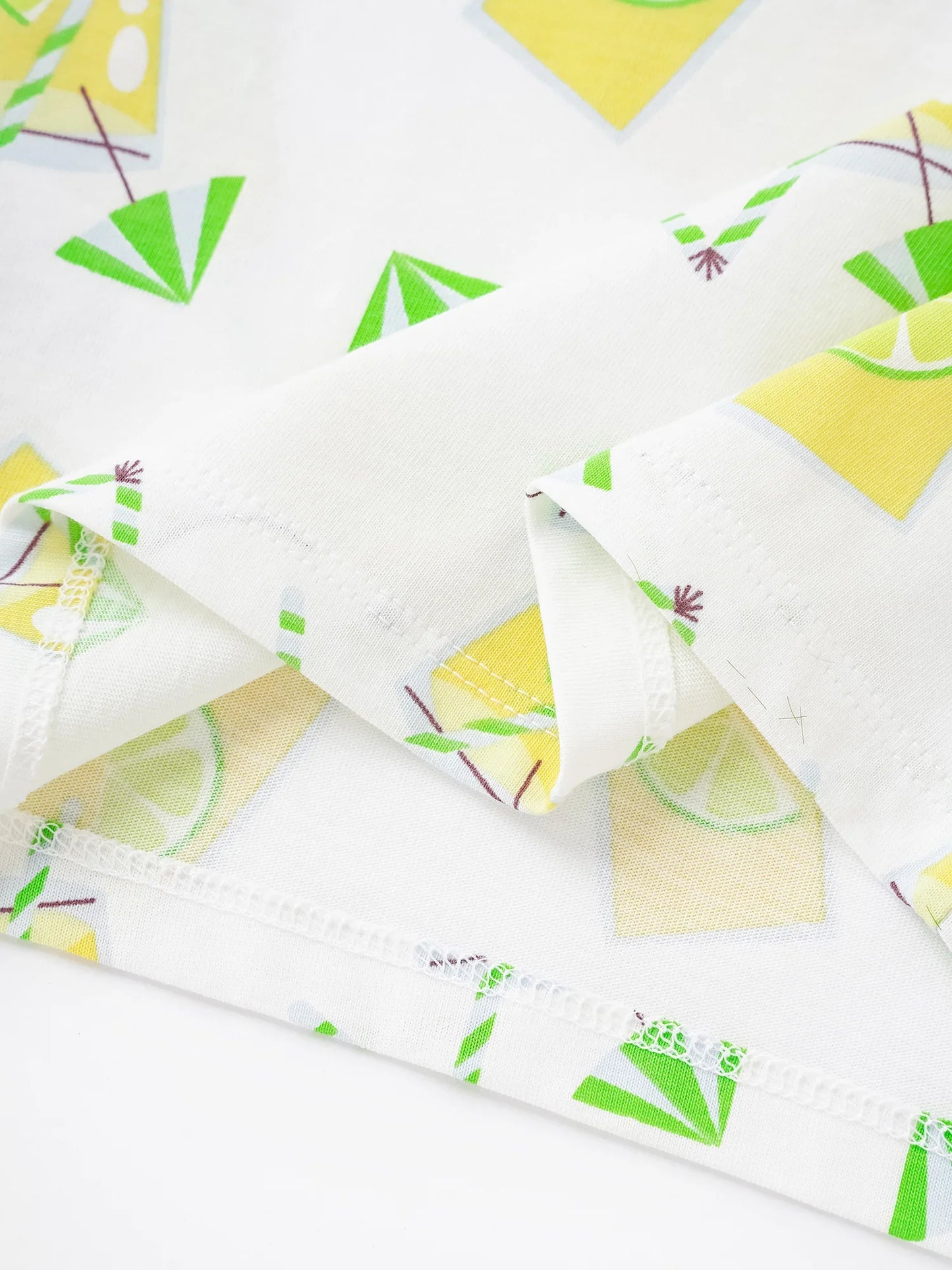 Boys Short Sleeve All-Over Lemon Tea Print Pocket Tee
