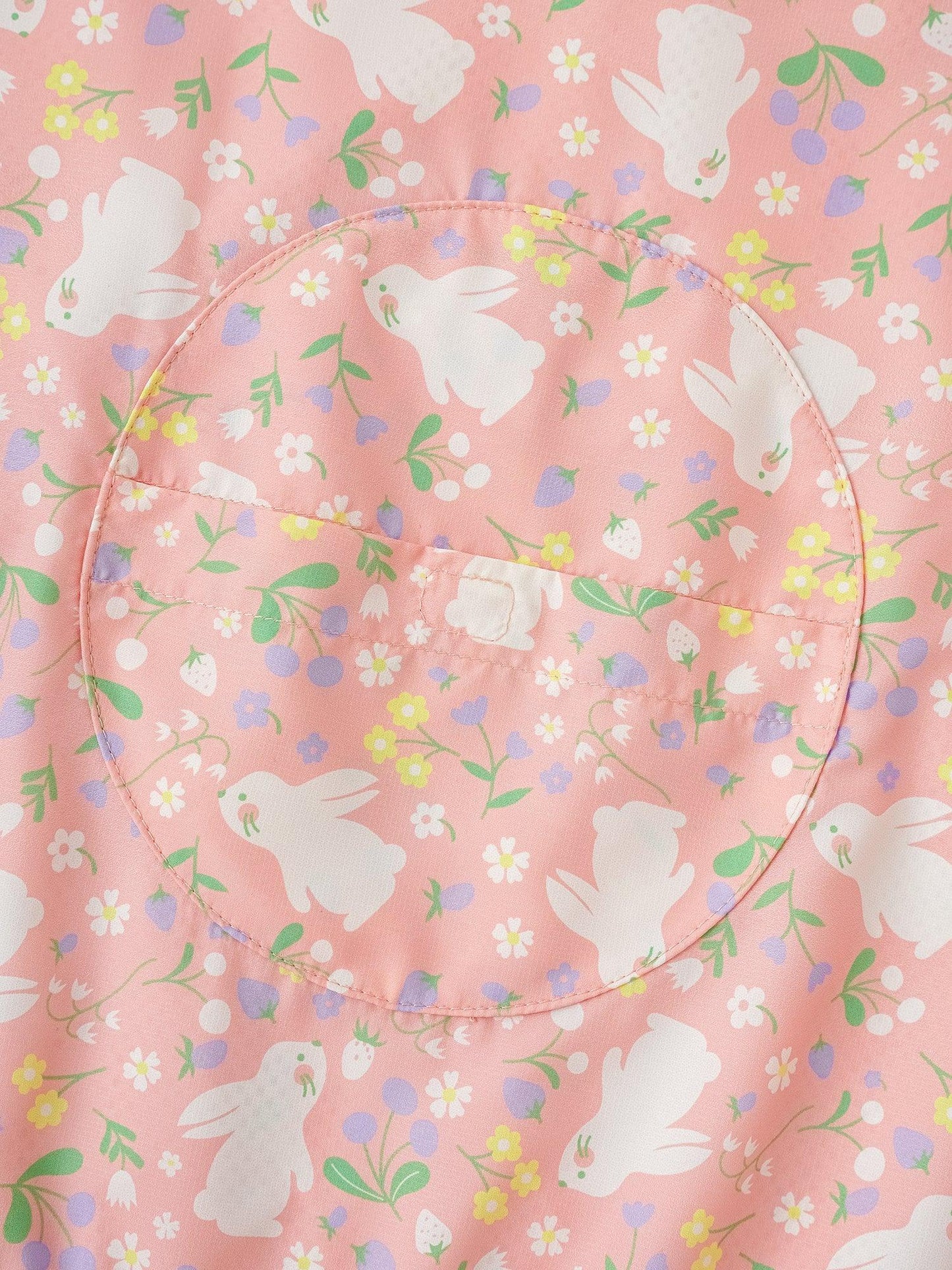 Girls All-Over Bunny Print Frills Zipped Windbreaker