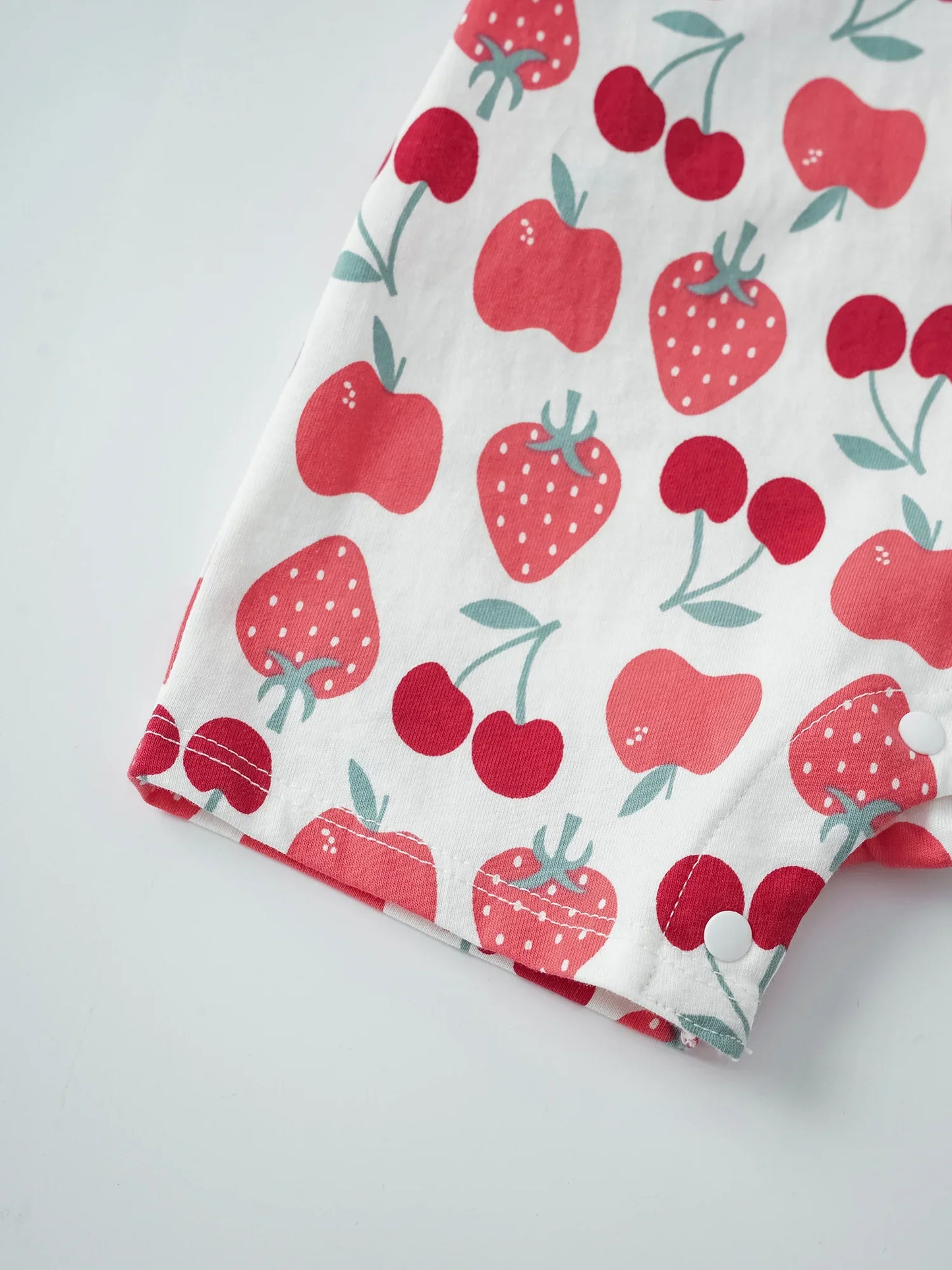 Baby Peter Pan Collar Short Sleeve All-Over Berries Print Romper