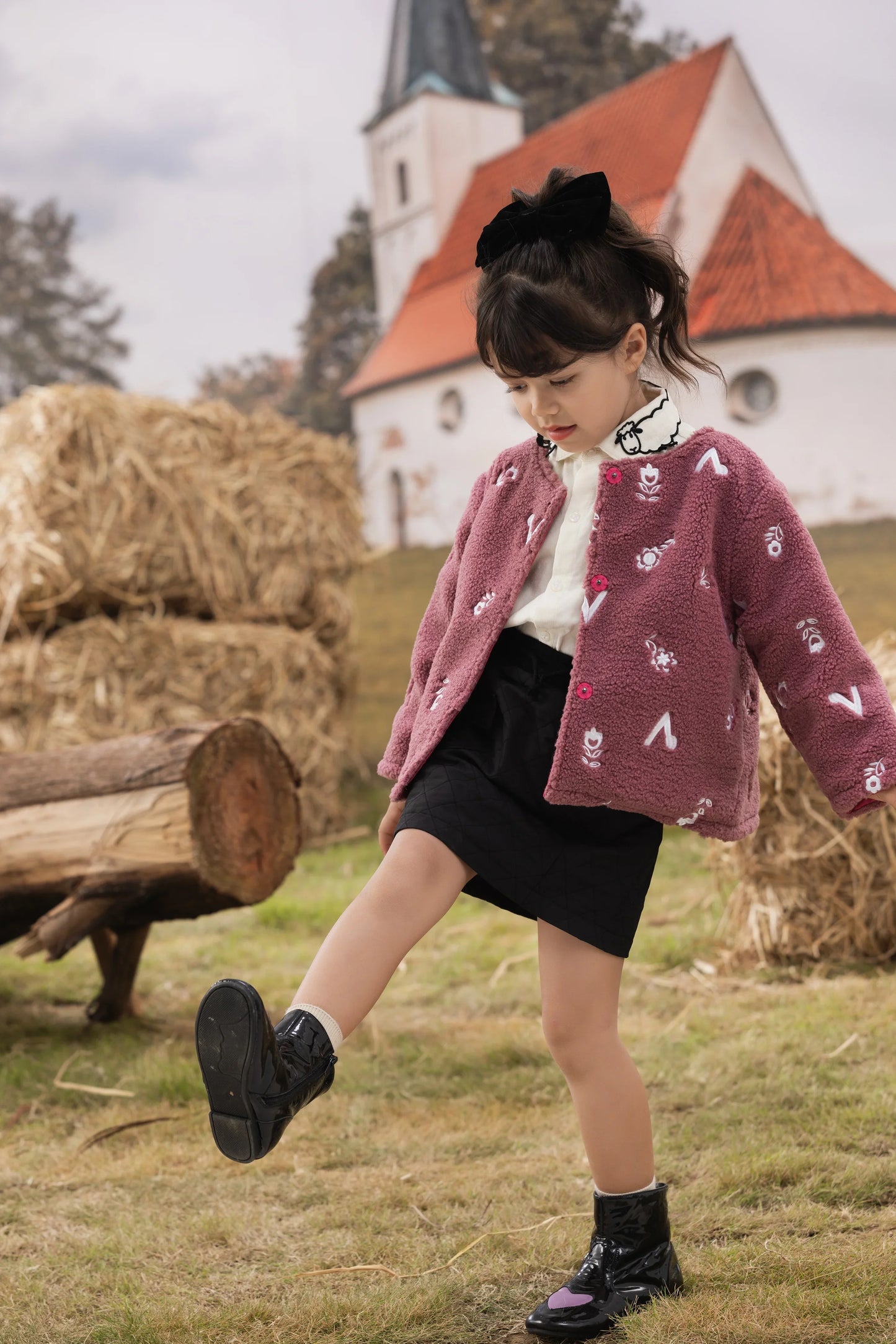 VAUVA Vauva FW23 - Girls Long Sleeve Reversible Coat (Pink) Coat & Jacket