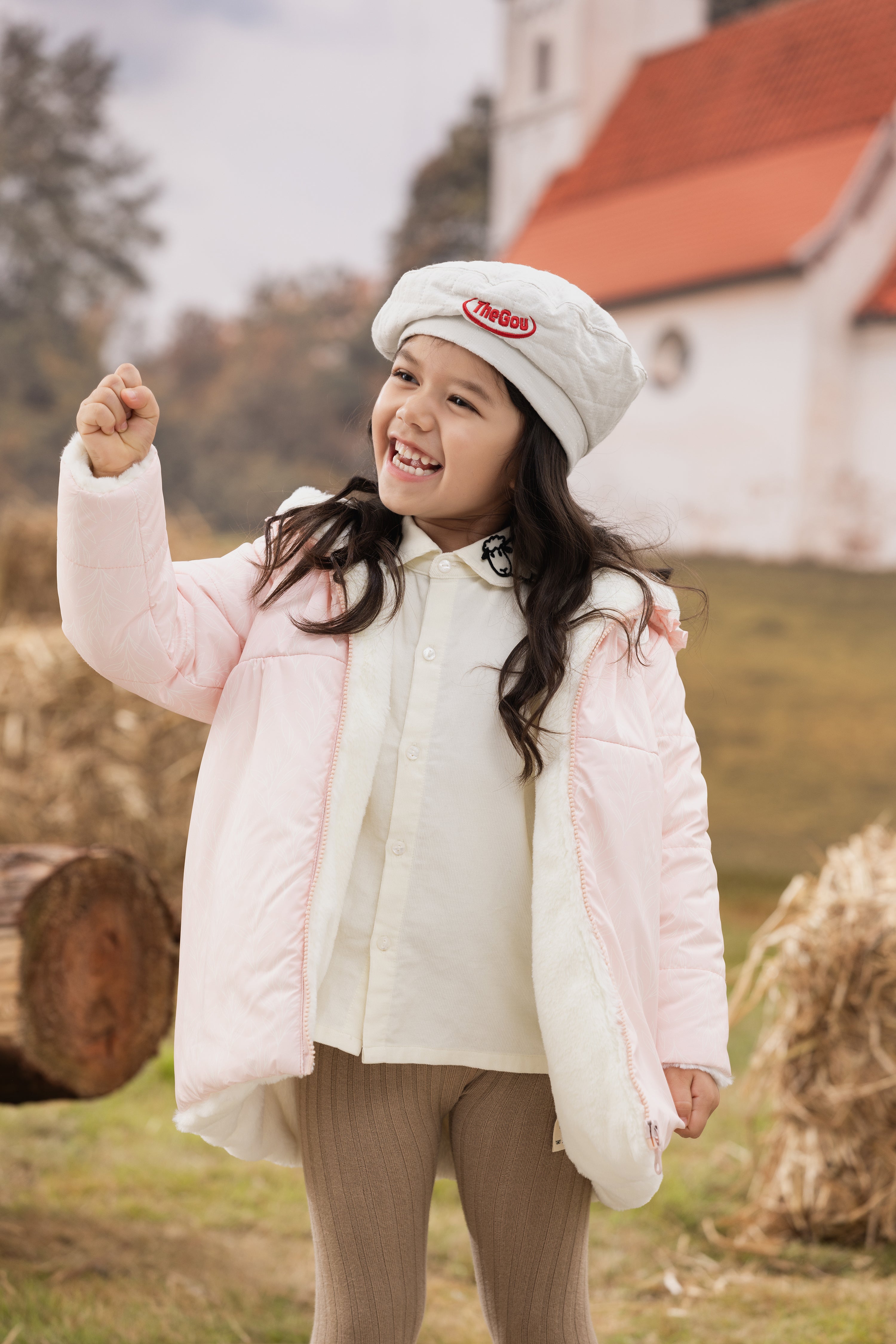 VAUVA Vauva FW23 - Girls Pink Zip Long Sleeve Coat Coat &amp; Jacket