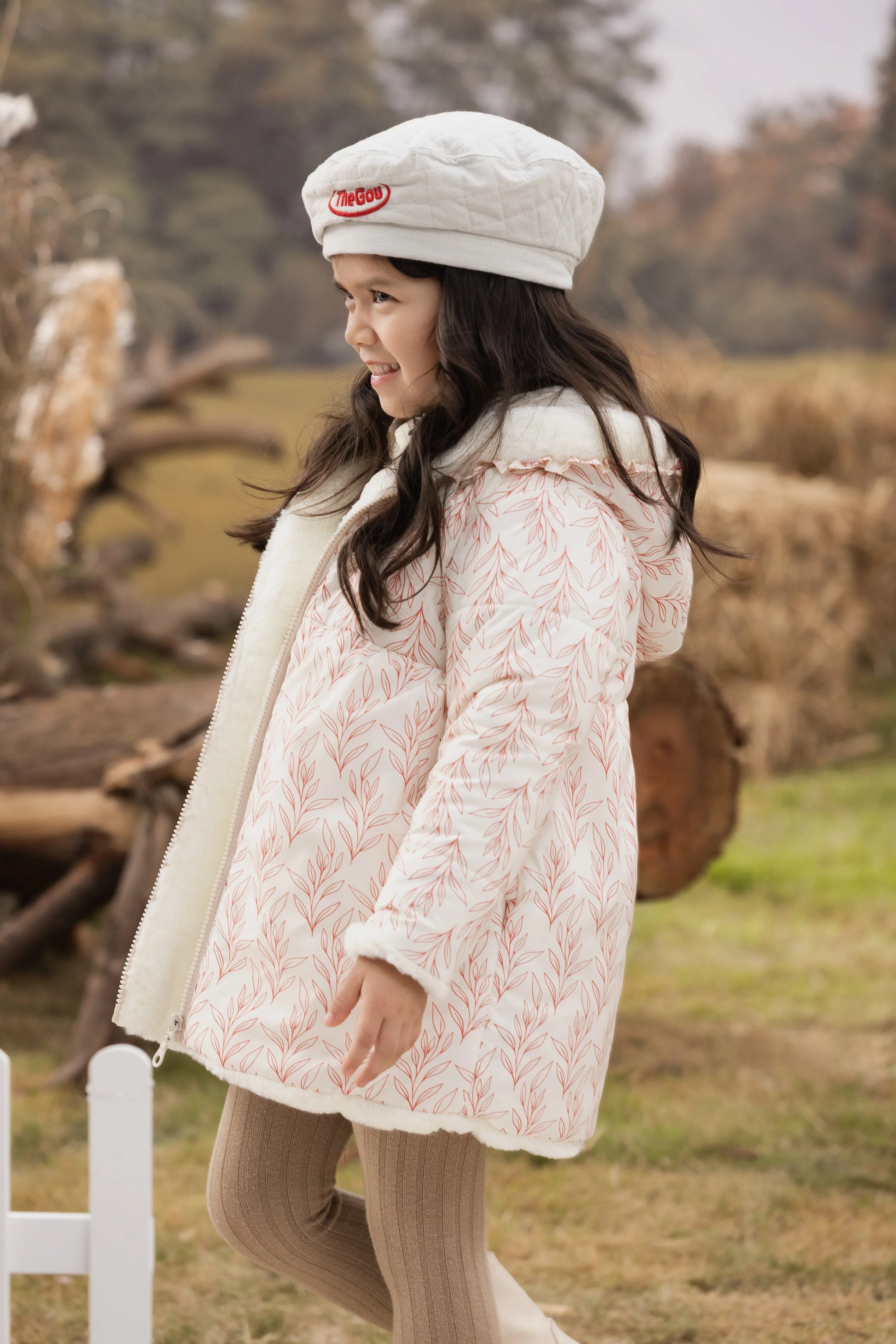 VAUVA Vauva FW23 - Girls White Zip Long Sleeve Coat Coat & Jacket