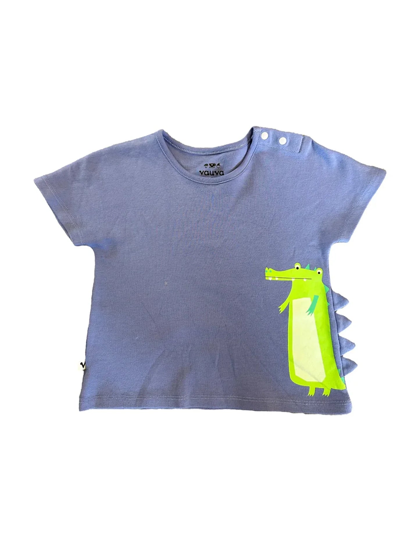 VAUVA Vauva SS23 Safari - Baby Boys Crocodile Print Cotton Short Sleeve T-shirt Tops