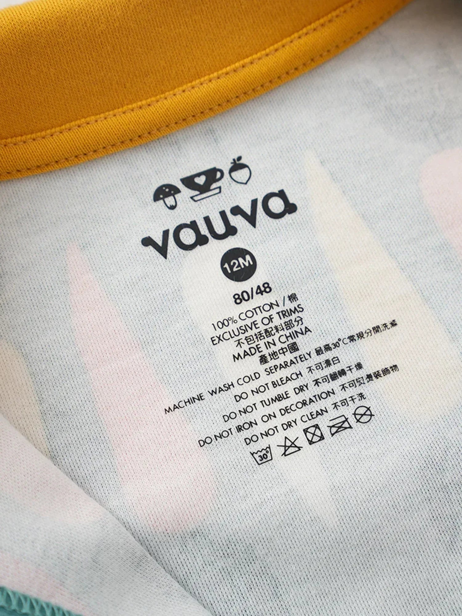 VAUVA Vauva FW23 - Baby Boy Carrot All Over Print Cotton Polo Long Sleeve Bodysuit (Green) Bodysuit