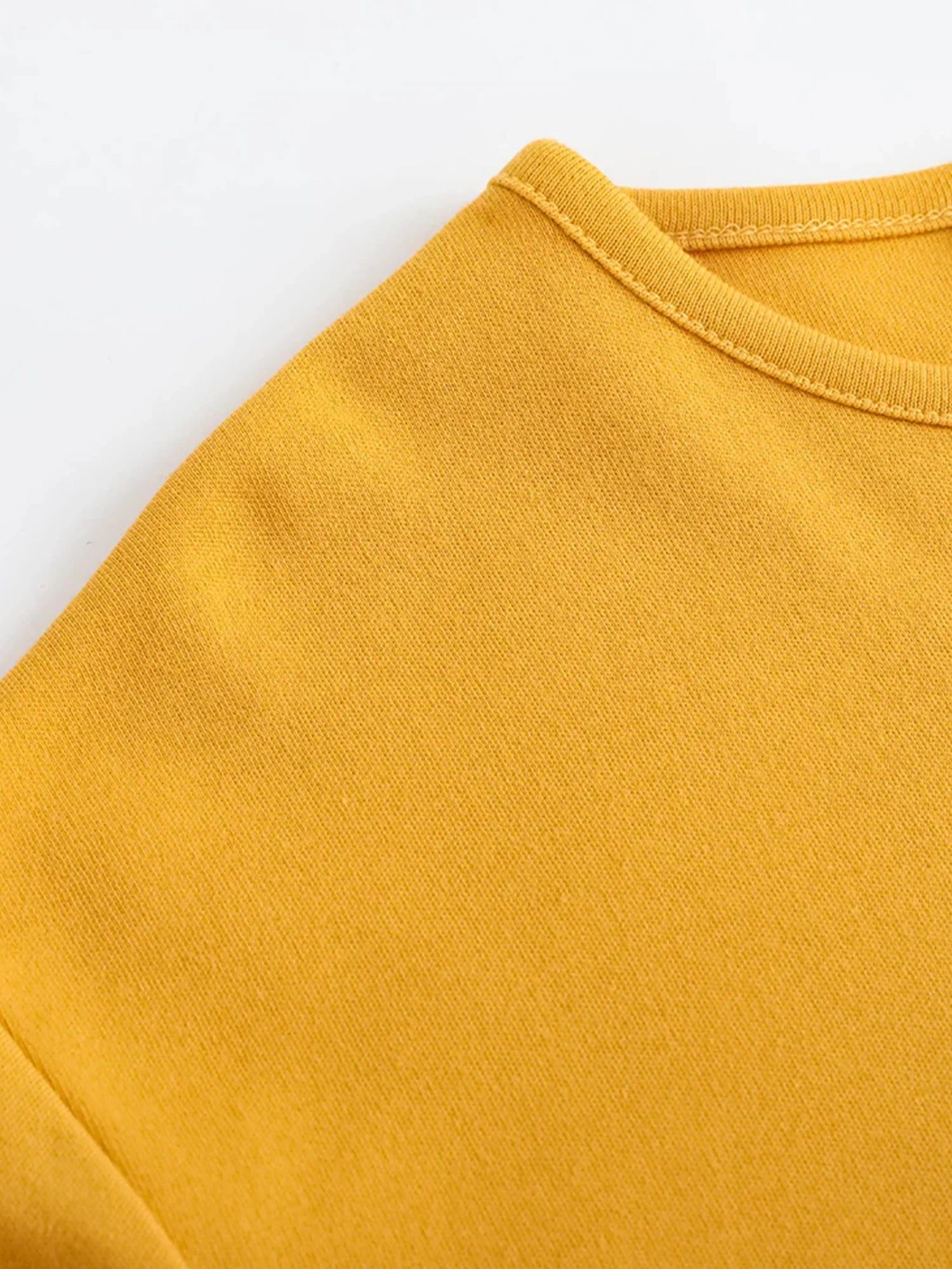 VAUVA Vauva FW23 - Kids Cotton Long Sleeve Crewneck T-Shirt (Natural Yellow) T-shirt