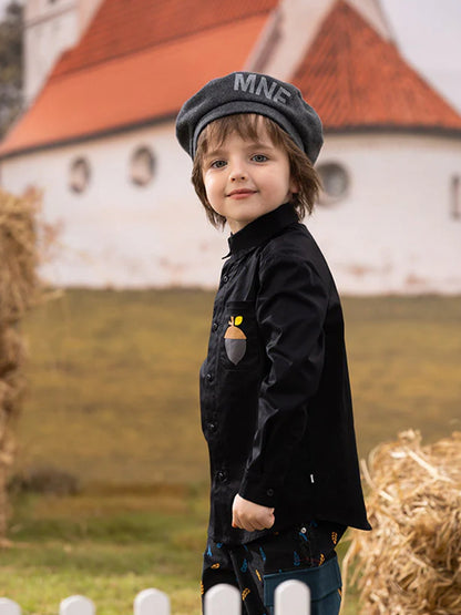 VAUVA Vauva FW23 - Boys Cotton Shirt (Black)