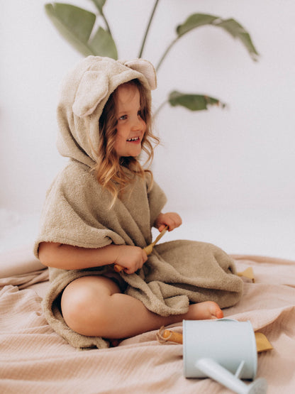 Kids Poncho With Mouse Ears (GOTS)