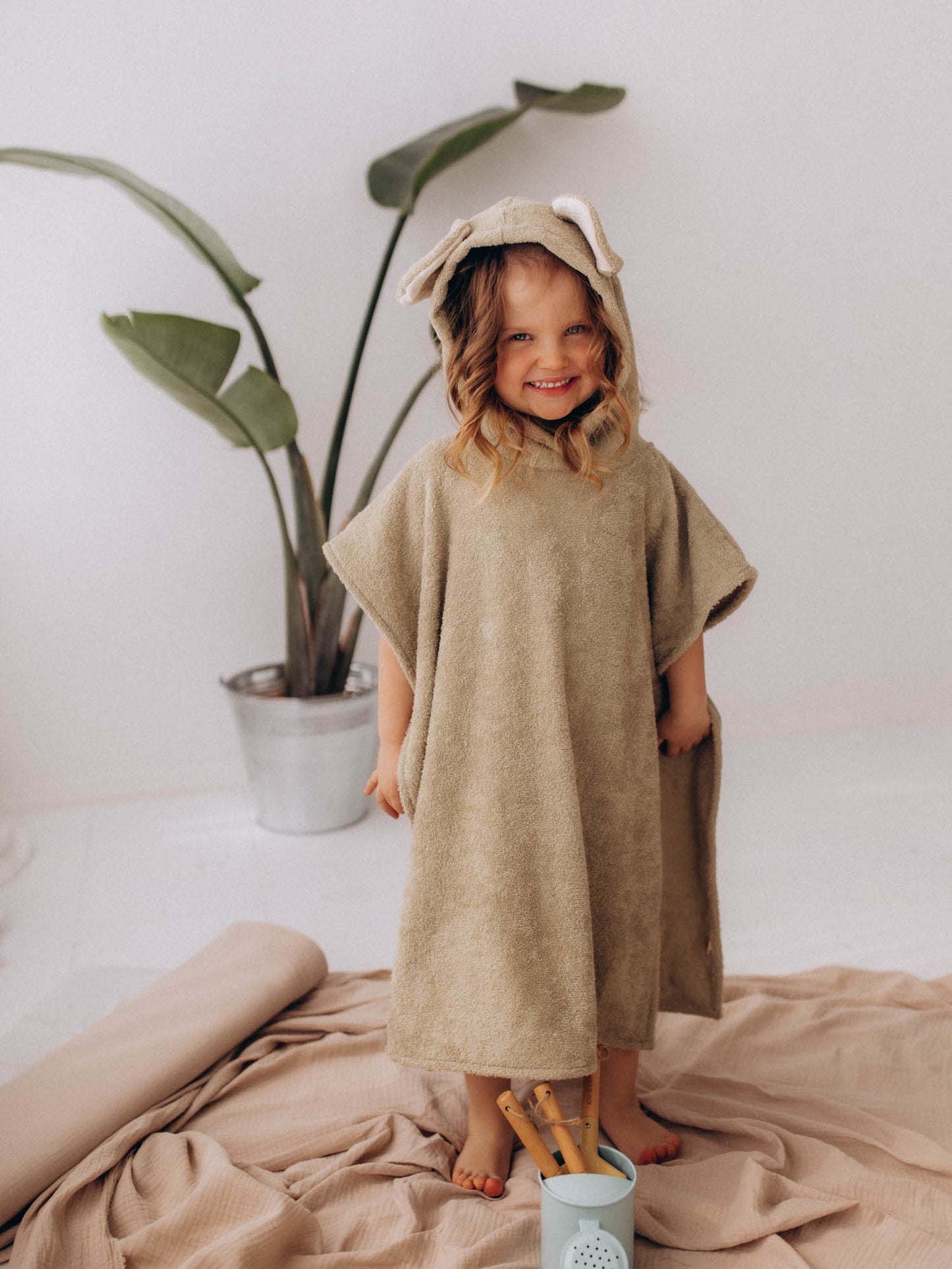 Kids Poncho With Mouse Ears (GOTS)