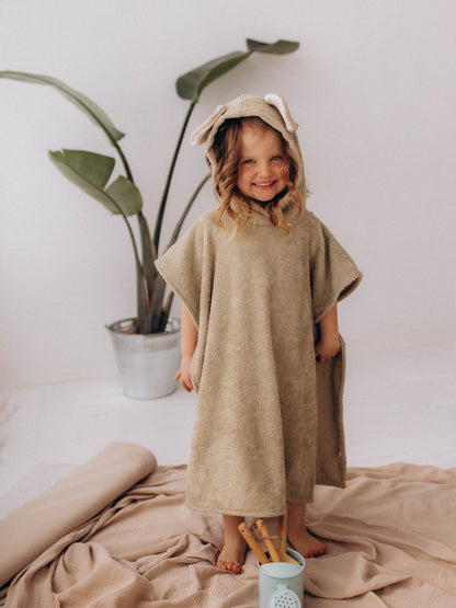 Kids Poncho With Mouse Ears (GOTS)