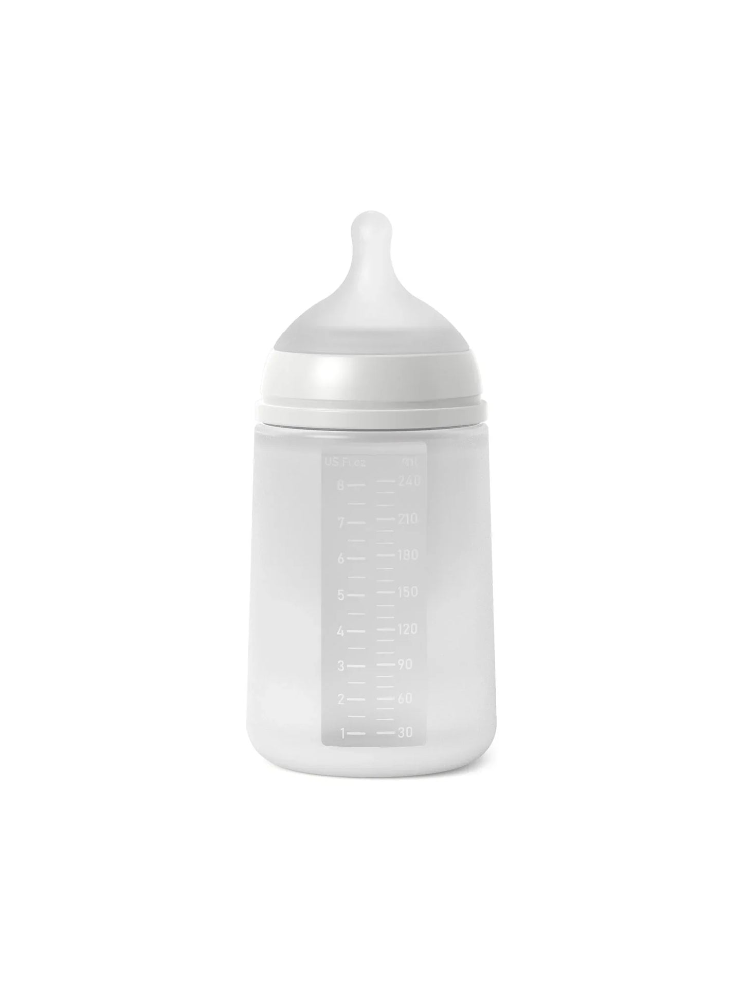 SX Pro防脹氣零感全矽膠中流量仿母乳奶瓶240ml (+3M) - 透明色