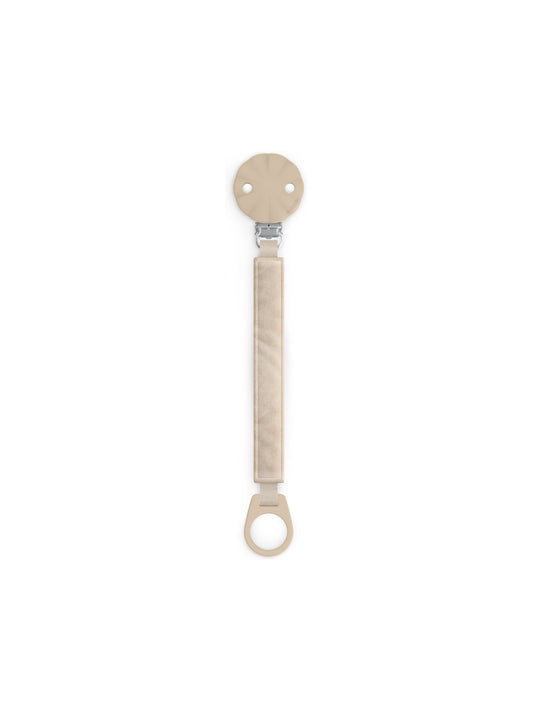 Silicone soother clip with cotton tape  - Wonderland Beige