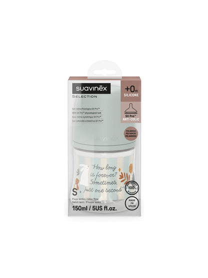 SX Pro 防脹氣慢流量仿母乳奶瓶 (PA) 150ml  +0M - Wonderland Stripes Blue Turquoise 藍綠色