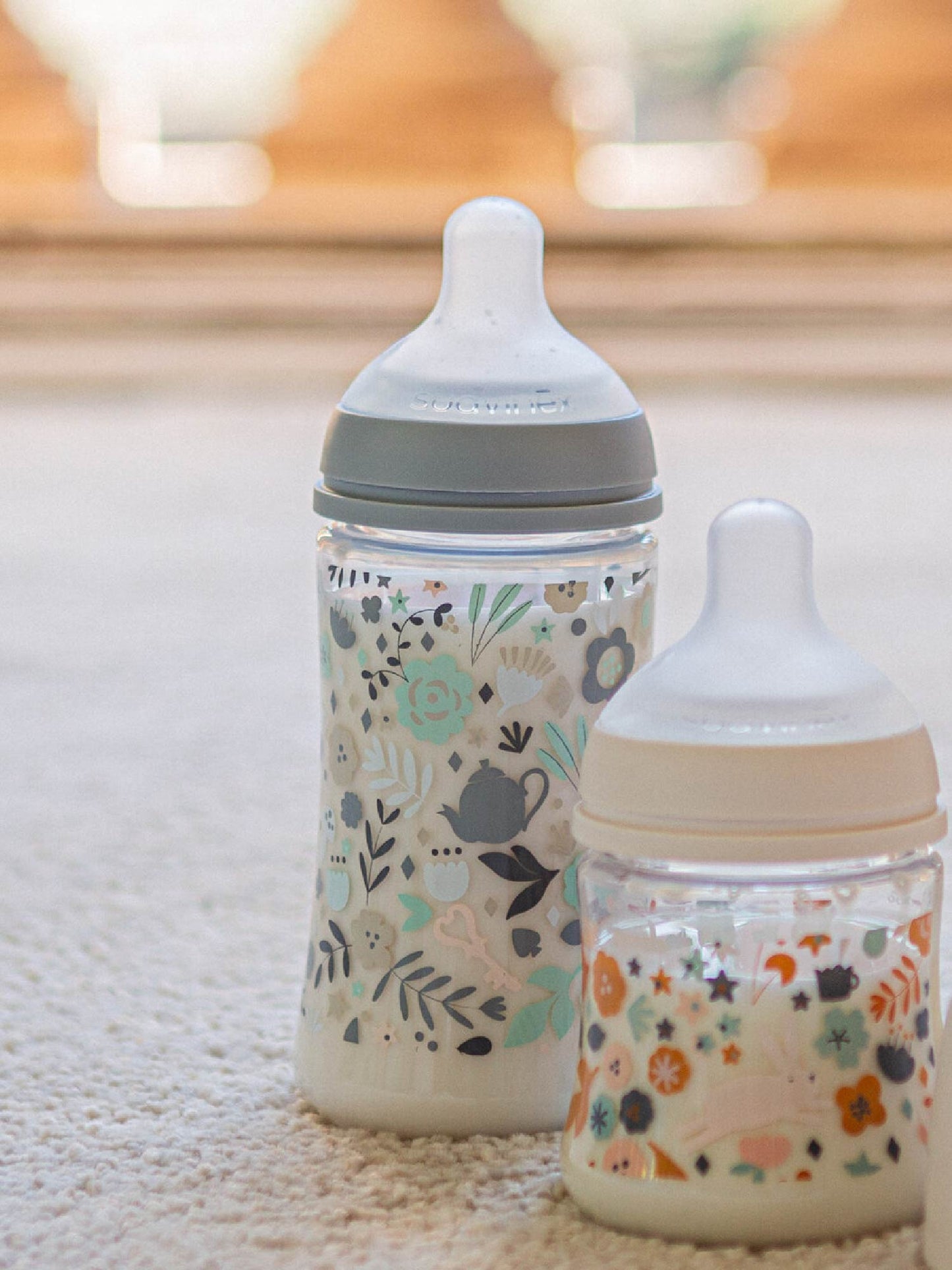 Feeding Bottle (PA) 270ml Medium Flow +3M SX Pro anti-colic Teat  - Wonderland Liberty Blue