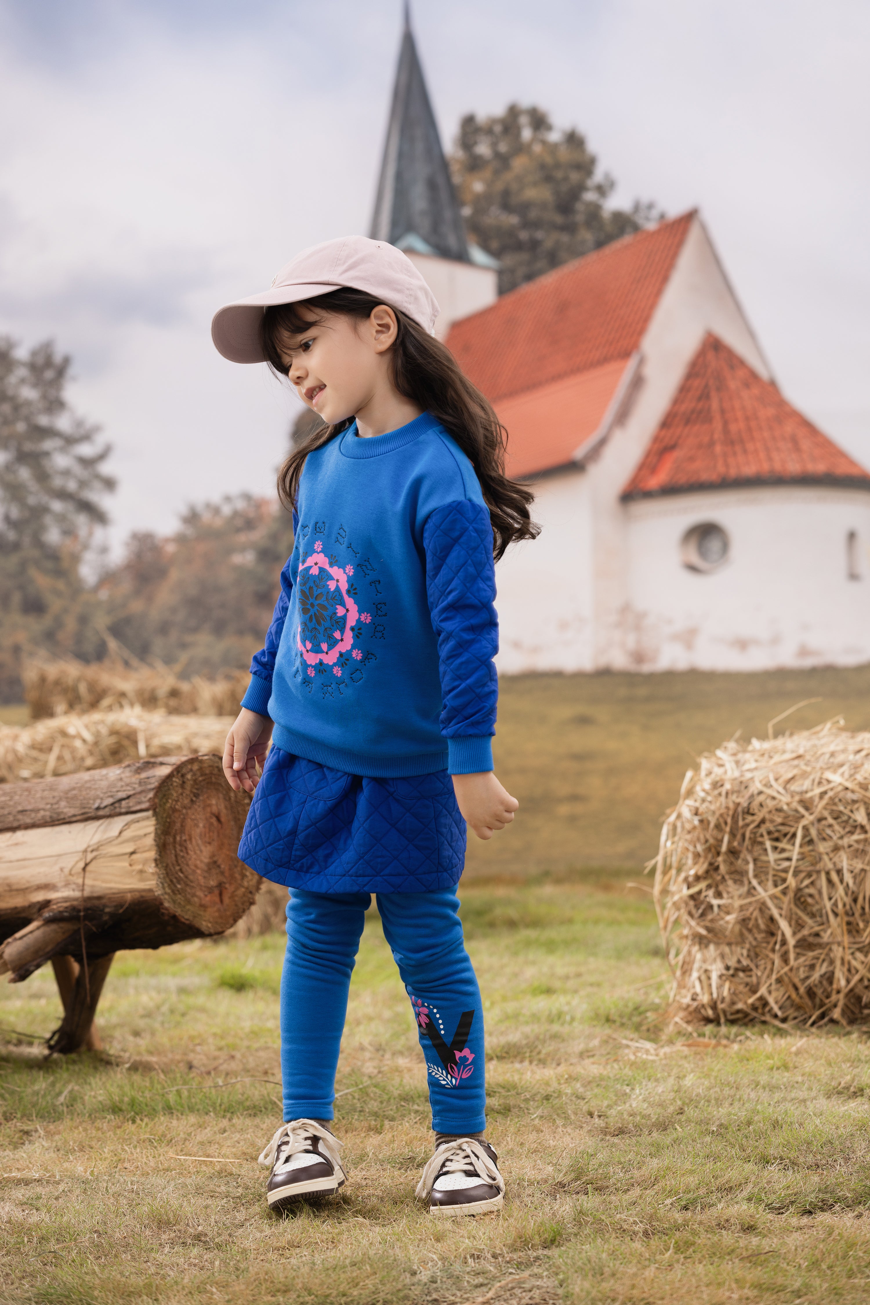 VAUVA Vauva FW23 - Girls Printed Organic Cotton Pants (Blue) Pants