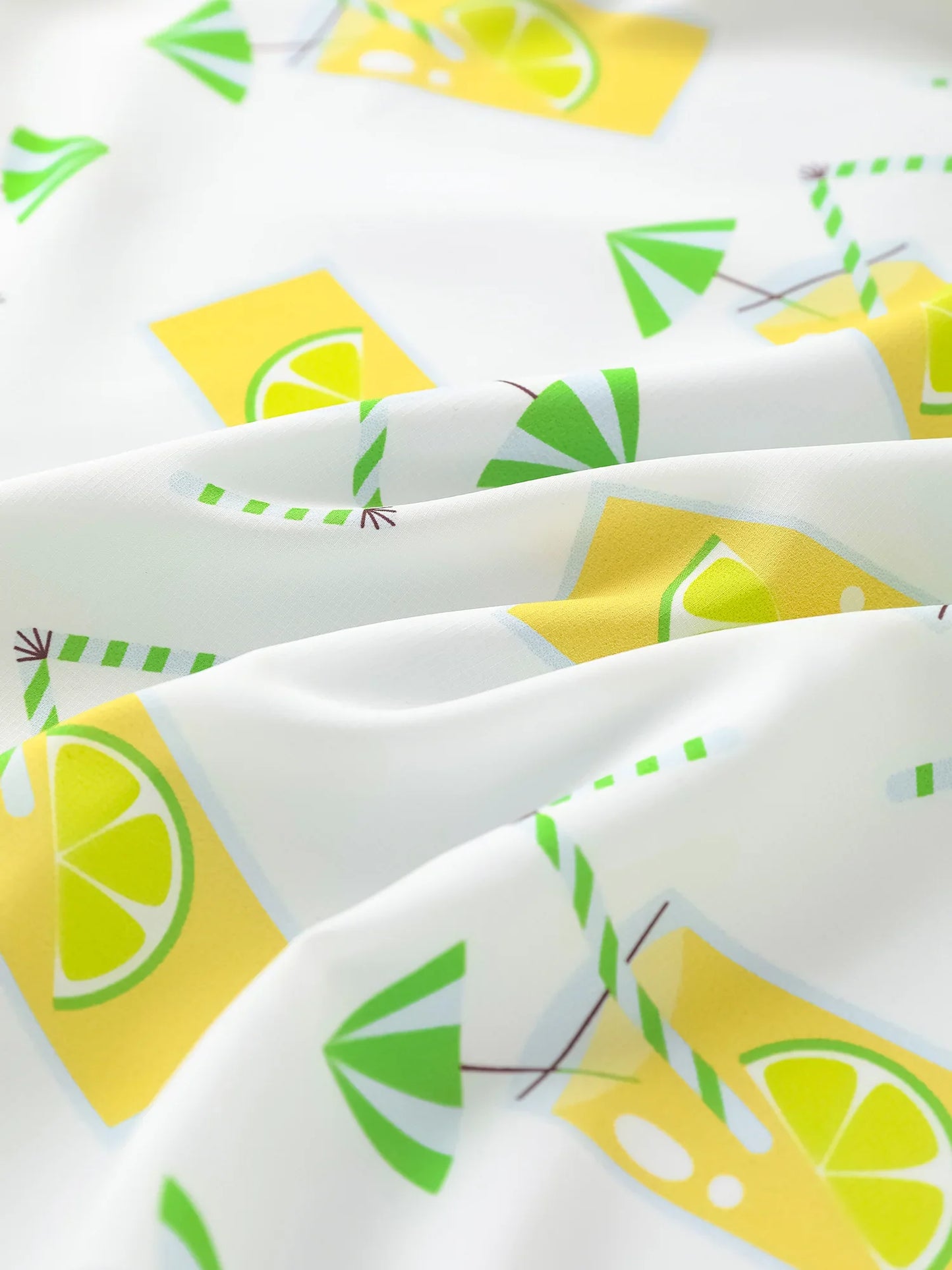 Boys Reversible All-Over Lemon Tea Print Zipped Windbreaker