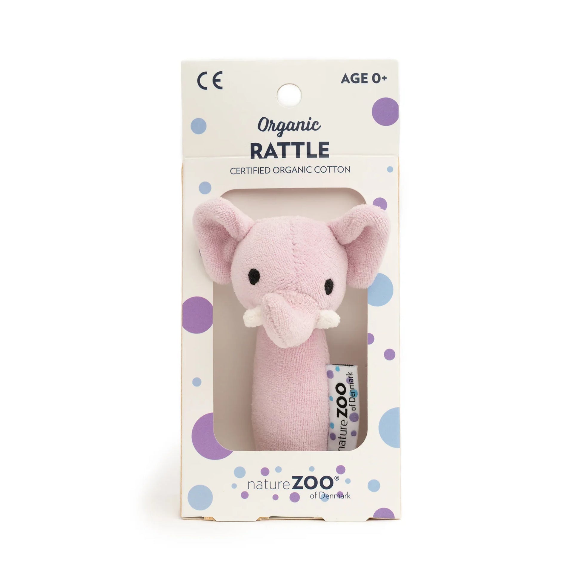 nature Zoo nature Zoo - Organic Rattle â€“ Light Purple Elephant rattle
