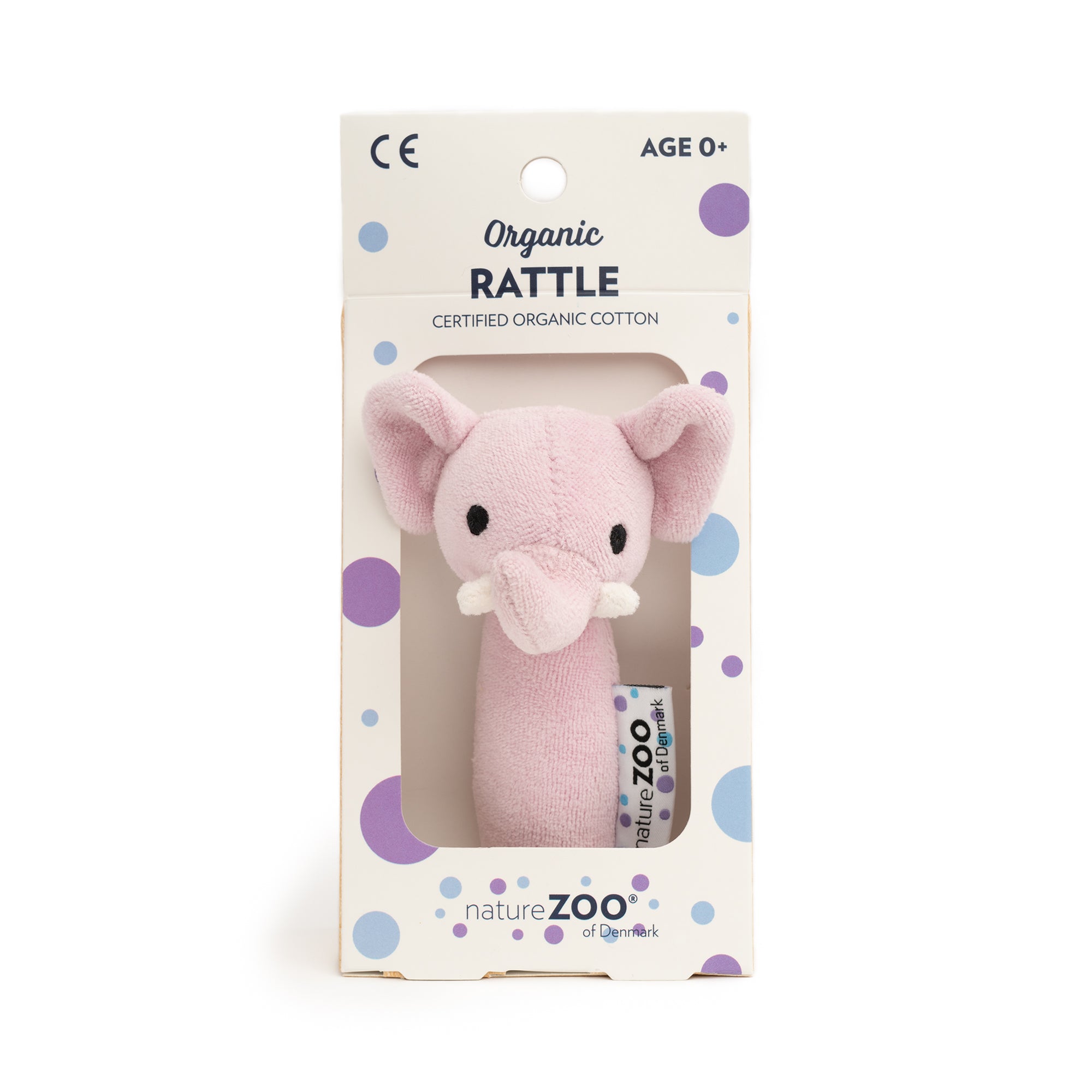 nature Zoo nature Zoo - Organic Rattle â€“ Light Purple Elephant rattle