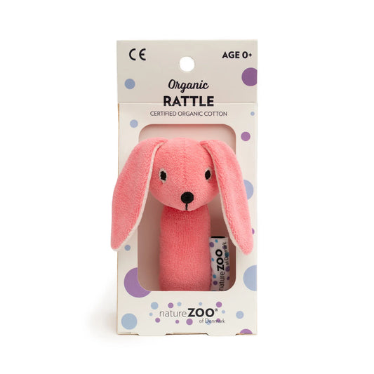 nature Zoo nature Zoo - Organic Rattle â€“ Pink Rabbit rattle