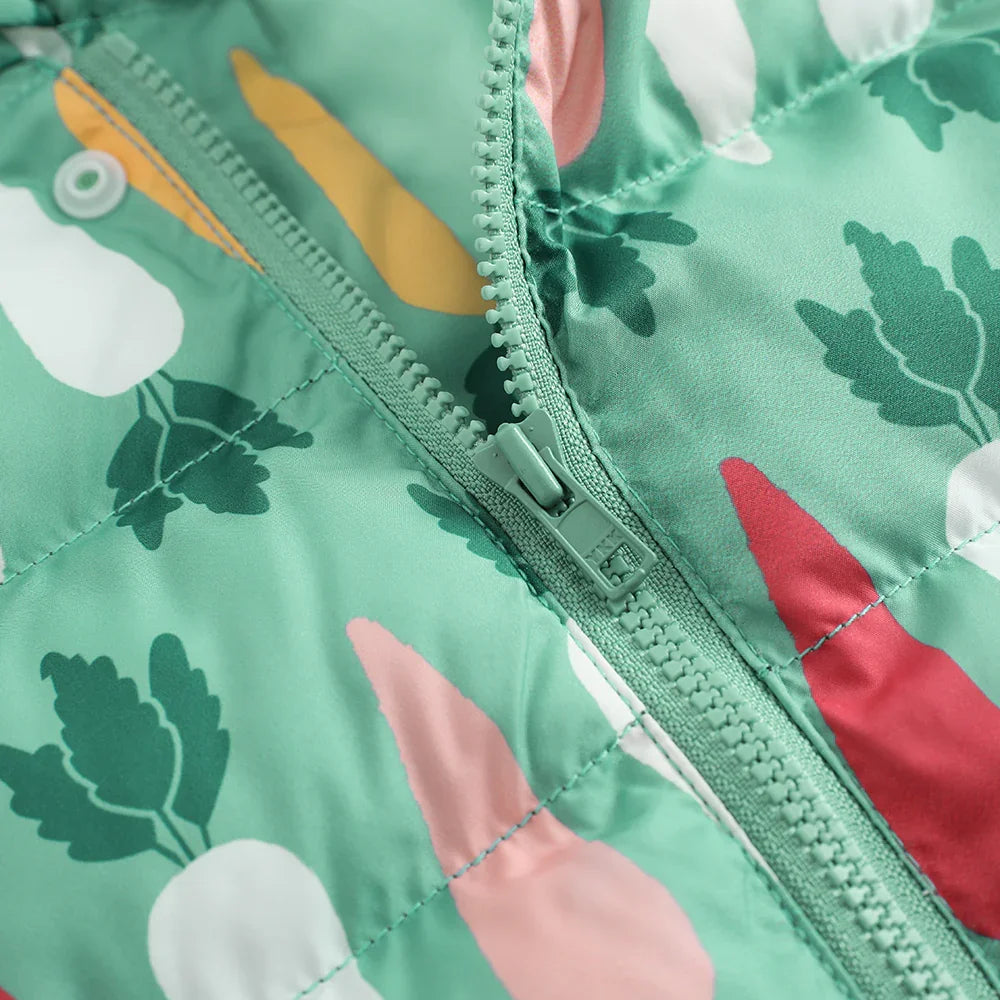 VAUVA Vauva FW23 - Baby Boys Carrot Print Coat with Hood (Green) Coat & Jacket
