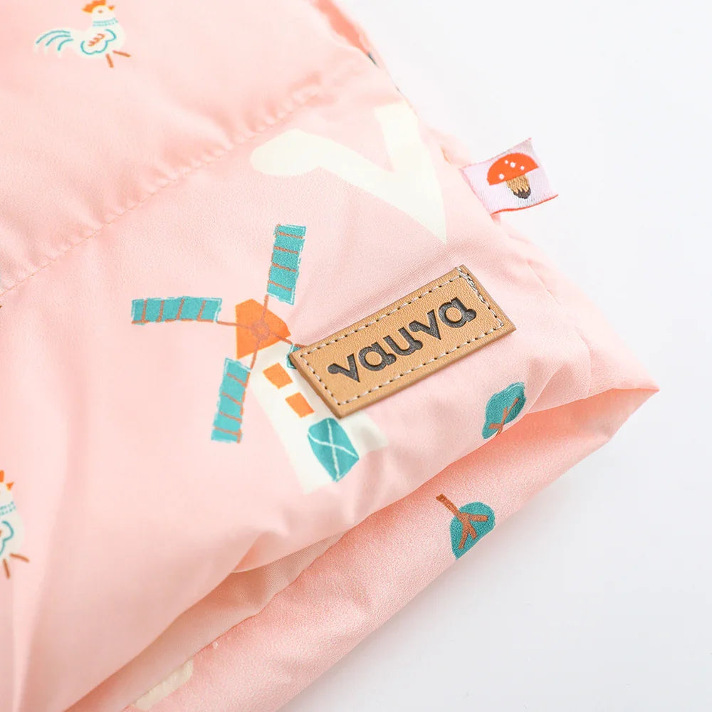 VAUVA Vauva FW23 - Baby Girls Pinwheel Print Coat with Hood (Pink) Coat & Jacket