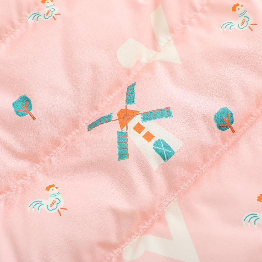 Vauva FW23 - Baby Girls Pinwheel Print Coat with Hood (Pink)