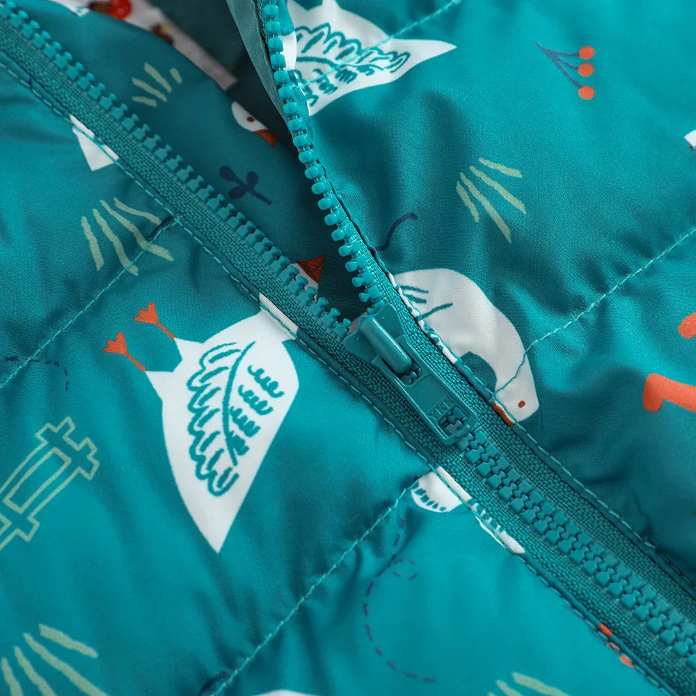 VAUVA Vauva FW23 - Baby Boy White Goose Print Coat with Hood (Blue) Coat & Jacket