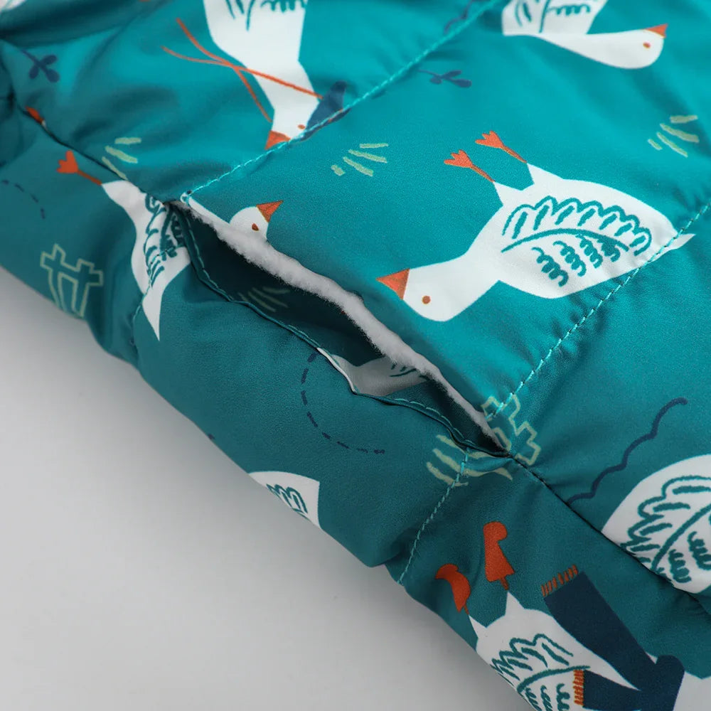 VAUVA Vauva FW23 - Baby Boy White Goose Print Coat with Hood (Blue) Coat & Jacket