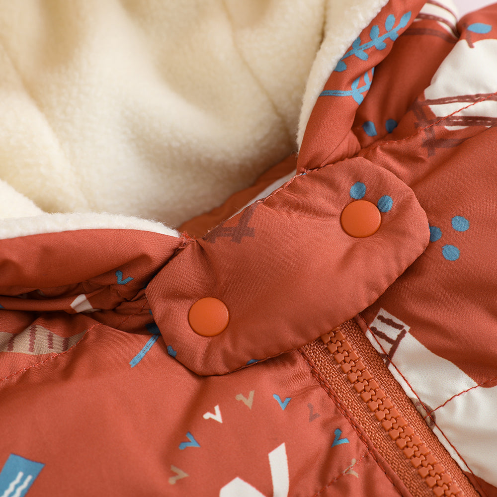 VAUVA Vauva FW23 - Baby Girl Happy Farm Hooded Padded Coat Coat & Jacket