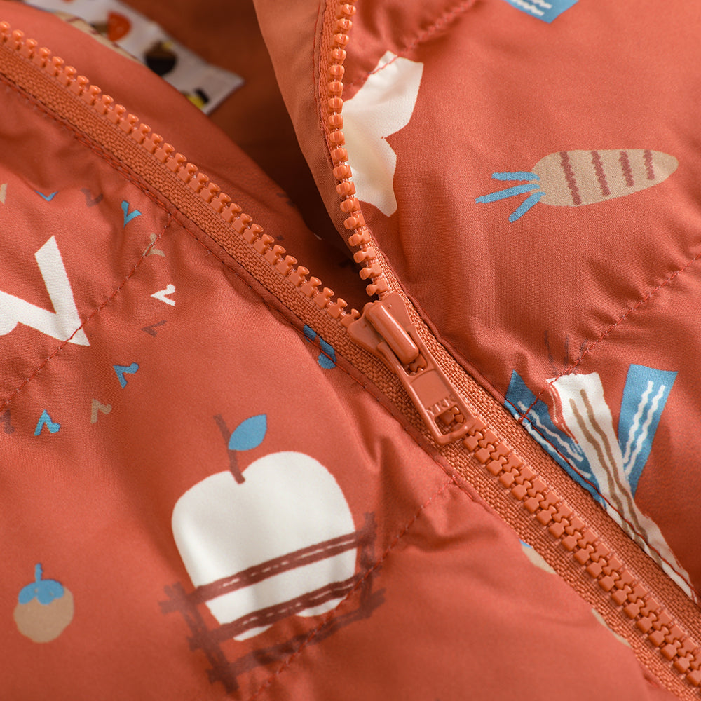 VAUVA Vauva FW23 - Baby Girl Happy Farm Hooded Padded Coat Coat & Jacket